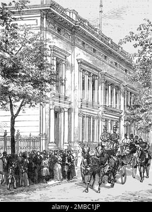 ''le mariage de HRH la princesse Louise du Schleswig-Holstein et le prince HH Aribert d'Anhalt; la maison de la nouvelle paire mariée à Berlin', 1891. Dans « The Graphic. Un journal hebdomadaire illustré », volume 44. Juillet à décembre 1891. Banque D'Images