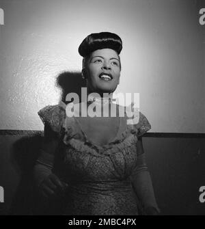 Portrait de Billie Holiday, Carnegie Hall, New York, New York, 1946. Banque D'Images