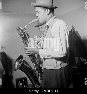 Portrait de l'Illinois Jacquet, New York, N.Y., ca. Mai 1947. Banque D'Images