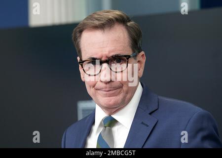 Washington, États-Unis. 20th janvier 2023. John Kirby, coordonnateur des communications stratégiques du Conseil national de sécurité, prend la parole lors d'une séance d'information quotidienne à la Maison Blanche à Washington sur 20 janvier 2023. (Photo par Yuri Gripas/Sipa USA) crédit: SIPA USA/Alay Live News Banque D'Images