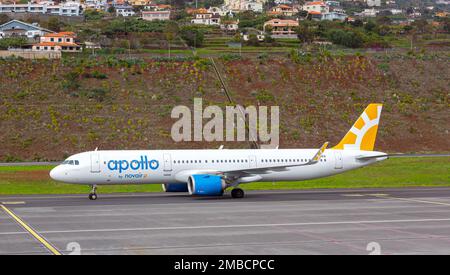 FUNCHAL, PORTUGAL - 31 décembre 2019 : dossier d'avions à l'aéroport international Cristiano Ronaldo de Madère Banque D'Images