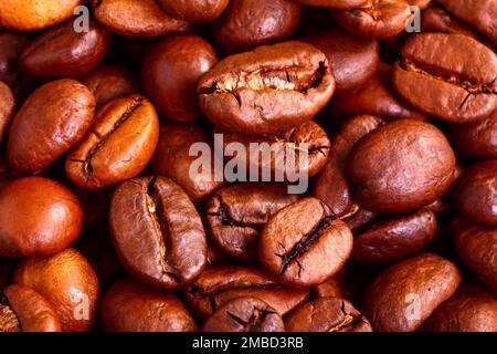 Gros plan sur les grains de café espresso Banque D'Images