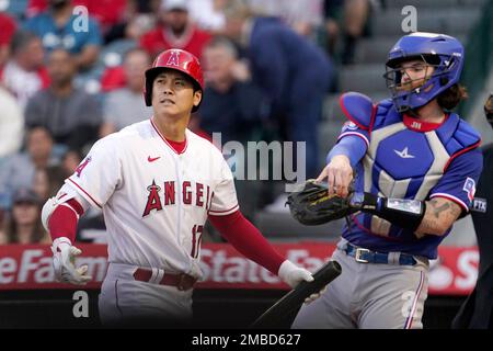 Texas Rangers' Jonah Heim during a baseball game against the Oakland  Athletics in Oakland, Calif., Sunday, May 14, 2023. (AP Photo/Jeff Chiu  Stock Photo - Alamy