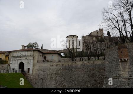 Château de Brescia, Lombardie, Italie, Europe Banque D'Images