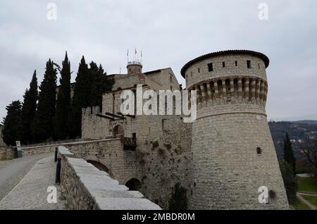 Château de Brescia, Lombardie, Italie, Europe Banque D'Images