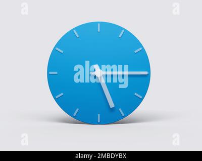 Une illustration de 3D de l'heure d'horloge minimale 5:15 heures ou cinq quinze sur fond pastel clair Banque D'Images