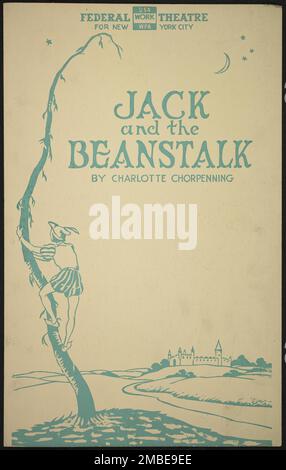 Jack et The Beanstalk 2, New York, [1930s]. Le Federal Theatre Project, créé par les États-Unis Works Progress Administration, en 1935, a été conçu pour conserver et développer les compétences des travailleurs du théâtre, les réemployer sur les secours publics, et pour amener le théâtre à des milliers aux États-Unis qui n'avaient jamais vu auparavant des spectacles de théâtre en direct. Banque D'Images
