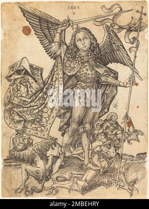 Saint Michael vaincre les Devils, 1467. Banque D'Images