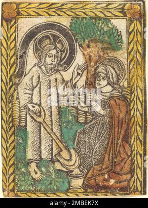 Christ apparaissant à la Magdalene comme Gardner, 1460/1480. Banque D'Images