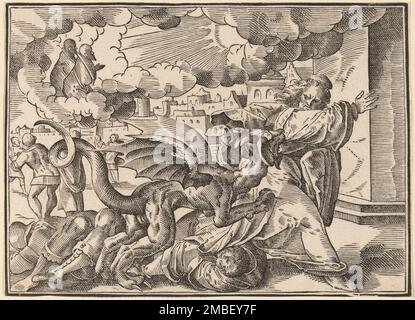Les quatre cavaliers de l'Apocalypse, publié en 1630. Banque D'Images