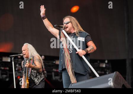 23 juin 2019: Lynyrd Skynyrd se produit au festival Hellfest en plein air Banque D'Images