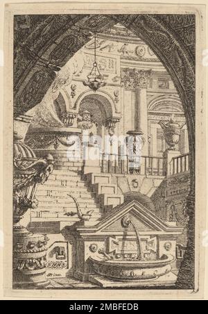 Fantaisie d'un temple antique, 1770/1780. Banque D'Images