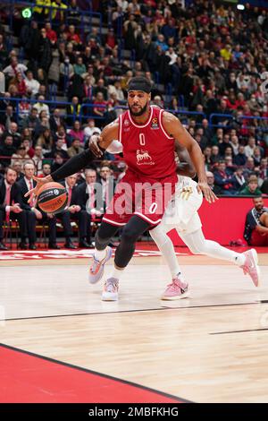 Italie. 20th janvier 2023. Brandon Davies (Ea7 Emporio Armani Milan) usage éditorial seulement crédit: Agence de photo indépendante/Alamy Live News Banque D'Images