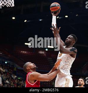 Milan, Italie. 20th janvier 2023. Forum d'Assago, Milan, Italie, 20 janvier 2023, Youssoupha Fall (Asvel Lyon Villeurbanne) pendant EA7 Emporio Armani Milano vs Lyon-Villeurbanne - Basketball Championnat EuroLeague crédit: Live Media Publishing Group/Alamy Live News Banque D'Images