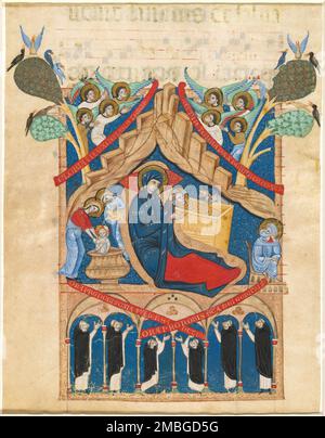 La Nativité avec six Monks dominicains, 1265/1274. Banque D'Images