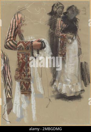 Femme italienne du sud habillée pour l'église, 1885/1888. Banque D'Images