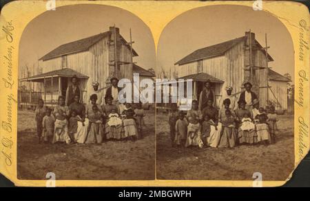 Groupe coloré, Floride, c1850-c1930. Titre supplémentaire: Paysage du sud illustré. Banque D'Images