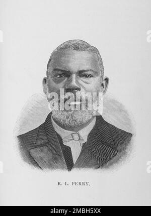 R. L. Perry, 1887. L'érudit classique afro-américain, l'éducateur, le journaliste, l'éditeur de journaux et le ministre baptiste Rufus L. Perry était un membre éminent de la Société africaine des civilisations et un cofondateur de l'asile d'orphelins de couleur Howard. De "Men of Mark: Éminent, progressiste et ascendant" par William J. Simmons. Banque D'Images