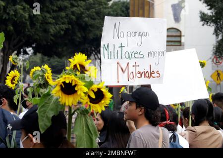 Mexico, Mexique. 20th janvier 2023. 20 janvier 2023, Mexico, Mexique: La famille, les amis et les collègues de Yaretzi Adriana Hernandez Fragoso, victime fatale de l'accident du métro à la station de la Raza à Mexico, demandent justice pendant leur mobilisation. Sur 20 janvier 2023 à Mexico, Mexique (photo par Luis Barron/Groupe Eyepix/Sipa USA). Credit: SIPA USA/Alay Live News Banque D'Images