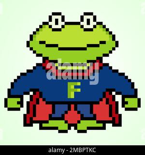 Pixel art FROG caractère d'illustration. Banque D'Images