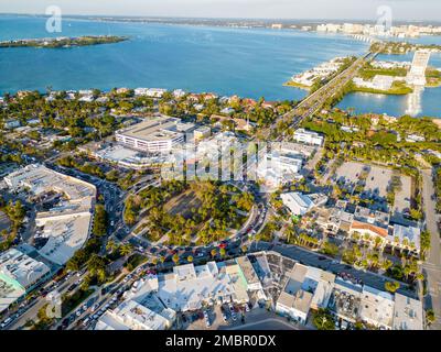 Photo aérienne St Armands Circle Sarasota FL Banque D'Images