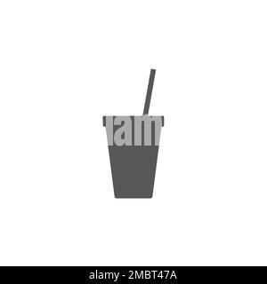 retirez l'icône de la tasse à café, l'affiche jetable en plastique ou en polystyrène, le clip vectoriel plat de style ligne mince d'un ensemble, gobelet en papier à emporter classique Illustration de Vecteur
