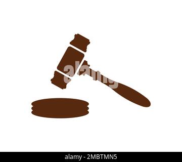 Droit et autorité avocat concept, jugement gavel Hammer. Symbole de concept d'autorité de soumission de marteau de cour de vente aux enchères. Thème droit, maillet du juge, droit. Illustration de Vecteur