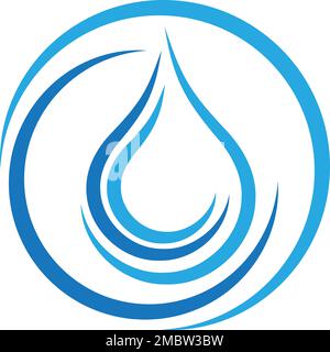 Gouttes d'eau et cercles, logo eau et gouttes, icône Illustration de Vecteur