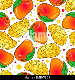 Motif sans couture à la mangue Illustration de Vecteur