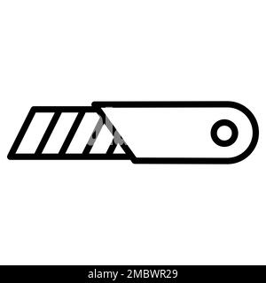 Ligne d'icône de couteau fixe isolée sur fond blanc. Icône fine et plate noire sur un style moderne. Symbole linéaire et contour modifiable. Simple et p Illustration de Vecteur