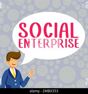 Légende de texte présentant social Enterprise. Internet concept Business qui fait l'argent d'une manière socialement responsable Banque D'Images