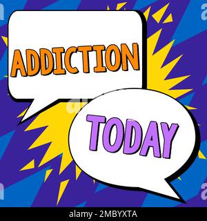 Affichage conceptuel dépendance. Condition d'idée d'affaires d'être accro à une substance ou une activité particulière Banque D'Images