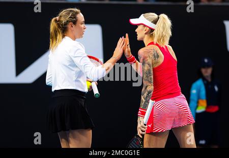 Melbourne, Australie. 20th janvier 2023. Donna Vekic de Croatie jouant en double avec Tereza Martincova de la République tchèque à l'Open d'Australie 2023, tournoi de tennis Grand Chelem sur 19 janvier 2023 à Melbourne, Australie - photo: Rob Prange/DPPI/LiveMedia crédit: Independent photo Agency/Alay Live News Banque D'Images