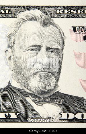 États-Unis, USA, 50 dollar Ulysses Grant billet de banque portrait, vintage Banque D'Images