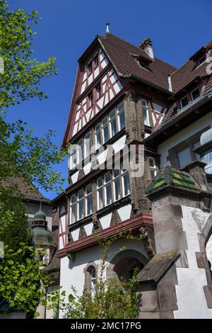 Façade à colombages du Lycée International, École internationale des Pontonniers, École internationale, Strasbourg, Département Bas-Rhin Banque D'Images