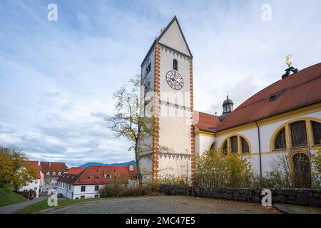 St. Mang Basilica Tower - Fussen, Bavière, Allemagne Banque D'Images