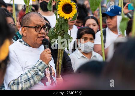 Non exclusif: 20 janvier 2023, Mexico, Mexique: Les parents de Yaretzi protestent pour exiger ce vendredi, l'arrêt de la présence du National G. Banque D'Images