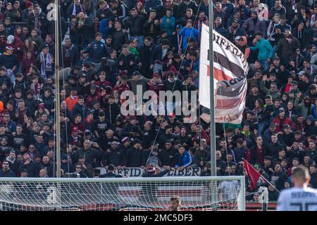 Reggio Calabria, Italie. 21st janvier 2023. Fans de Reggina pendant Reggina 1914 vs Ternana Calcio, football italien série B match à Reggio Calabria, Italie, 21 janvier 2023 crédit: Agence de photo indépendante/Alamy Live News Banque D'Images