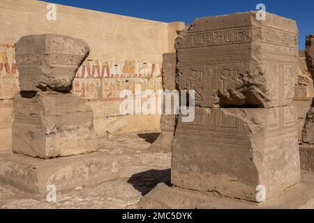 Le Temple de Ramsès II à proximité du Temple de Seti I à Abydos, Egypte Banque D'Images