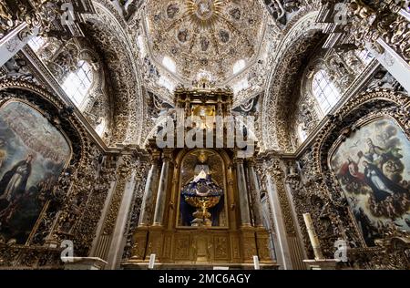 Chapelle de la Virgen del Rosario, Église de Saint-Domingue, Puebla, Mexique, Amérique du Nord Banque D'Images