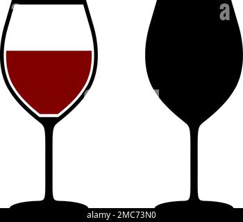 Ensemble de symboles verre à vin. Image vectorielle. Illustration de Vecteur