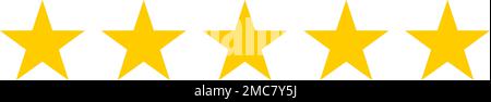 Cinq étoiles d'or 5 symbole d'évaluation de la qualité des produits. Image vectorielle. Illustration de Vecteur