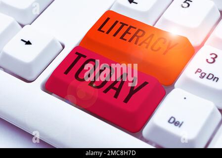 Texte montrant l'inspiration Literacy. Idée d'entreprise capacité à lire et écrire des compétences ou des connaissances dans un domaine spécifique Banque D'Images