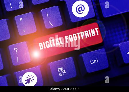 Texte d'écriture empreinte numérique. Le mot écrit sur utilise la technologie numérique pour faire fonctionner le processus de fabrication Banque D'Images