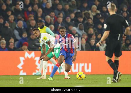 21st janvier 2023 ; Selhurst Park, Crystal Palace, Londres, Angleterre ; Premier League football, Crystal Palace contre Newcastle United ; Cheick Doucours de Crystal Palace Banque D'Images