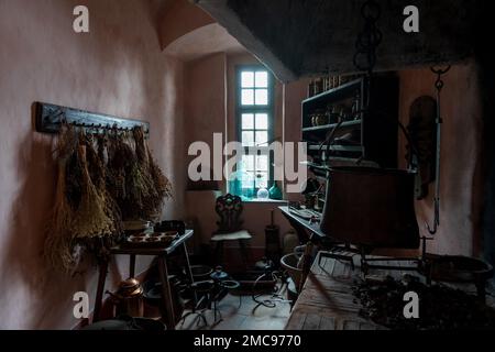 Intérieur résidentiel d'une des tours de Burg Stolpen (château de Stolpen). Saxe. Allemagne. Banque D'Images