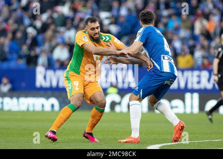 Barcelone, Espagne. 21st janvier 2023. Spanish la Liga football Match Espanyol vs Betis au stade RCDE, Barcelone, 21 janvier 2023 900/Cordin Press *** Légende locale *** Credit: CORDIN PRESS/Alay Live News Banque D'Images