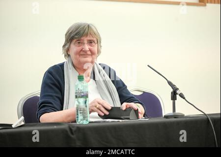 Hamilton House, Londres, Royaume-Uni, 21 janvier 2023 : le Président Jenny Clegg de l'AUKUS et la guerre à venir contre la Chine ? La guerre au monde en guerre : un problème syndical - Stop the War tu Conference 2023, Londres, Royaume-Uni. Crédit : voir Li/Picture Capital/Alamy Live News Banque D'Images