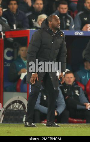 Londres, Royaume-Uni. 21st janvier 2023. Patrick Vieria, directeur du Crystal Palace, s'anime lors du match de la Premier League entre Crystal Palace et Newcastle United à Selhurst Park, Londres, Angleterre, le 21 janvier 2023. Photo de Ken Sparks. Utilisation éditoriale uniquement, licence requise pour une utilisation commerciale. Aucune utilisation dans les Paris, les jeux ou les publications d'un seul club/ligue/joueur. Crédit : UK Sports pics Ltd/Alay Live News Banque D'Images