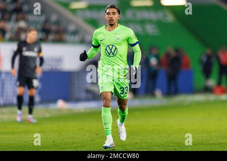 Wolfsburg, Allemagne. 21st janvier 2023. Firo : 01/21/2023, football, 1st ligue, 1st Bundesliga, Saison 2022/2023, VfL Wolfsburg - SC Freiburg Omar Marmoush (VFL Wolfsburg) chiffre entier, crédit: dpa/Alay Live News Banque D'Images